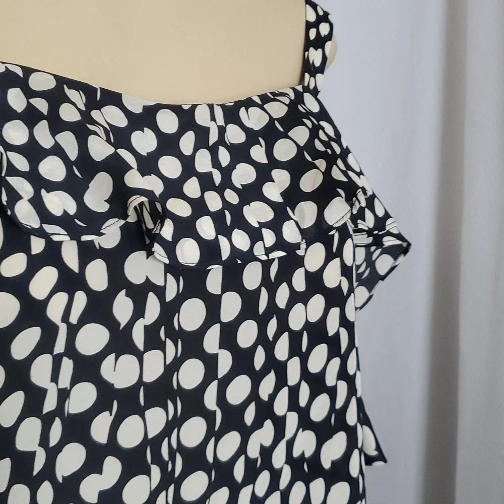 J. Crew Collection Silk Cold-Shoulder Top in Ratti Polka Dot Size L